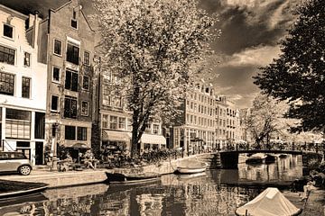 Jordaan Egelantiergracht Amsterdam Pays-Bas Sepia sur Hendrik-Jan Kornelis