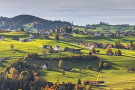 An idyllic village in the Appenzell region – Swiss rolling countryside in the evening light by Conny Pokorny