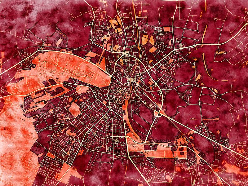 Carte de Kleve avec le style 'Amber Autumn' par Maporia