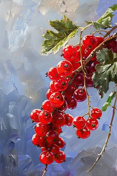 Painting Red Berries by Blikvanger Schilderijen