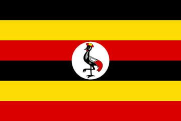 Drapeau de l'Ouganda sur de-nue-pic