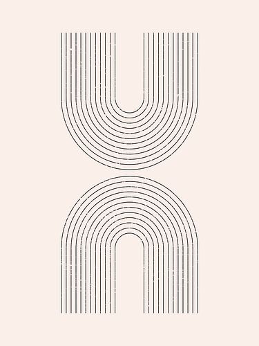 Bauhaus-geïnspireerde gebogen vormen in zwart