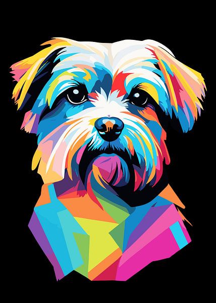 Maltese Dog Pop Art by MIROKKU