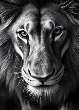 TW living - black white photo - lion 1 by TW living