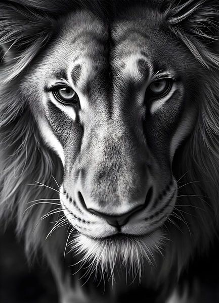 TW living - black white photo - lion 1 von TW living