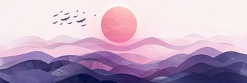 Roze landschap van Poster Art Shop