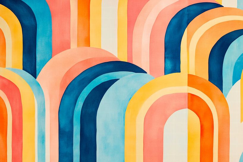 Motifs ondulés multicolores - modernes et colorés par Poster Art Shop