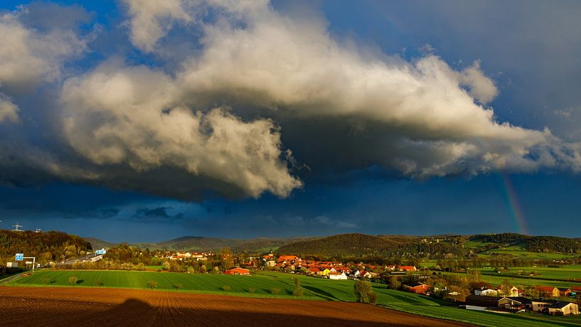 Regen über Herleshausen von Roland Brack