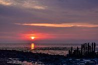 Waddenzee sunset van Henk de Boer thumbnail