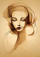 minimalist painting of a woman