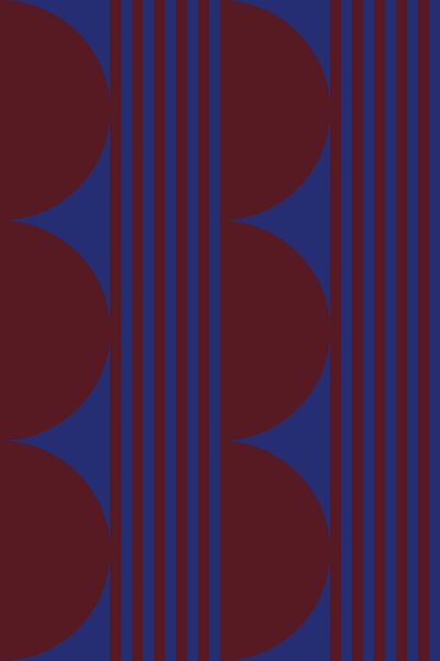 Bold colors and stripes collection. Navy blue and brown no. 6 by Dina Dankers