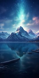 Lac de montagne en hiver