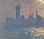 Parlamentsgebäude, Sonnenlichteffekt 1903, Claude Monet von The Masters Miniaturansicht