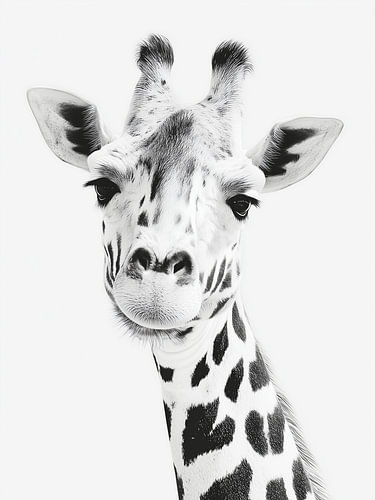 Giraffe – Safariporträt in Schwarzweiß