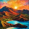 Sonnenuntergang auf Komodo Island – Impressionistisches Küstenfeuer von MIROKKU