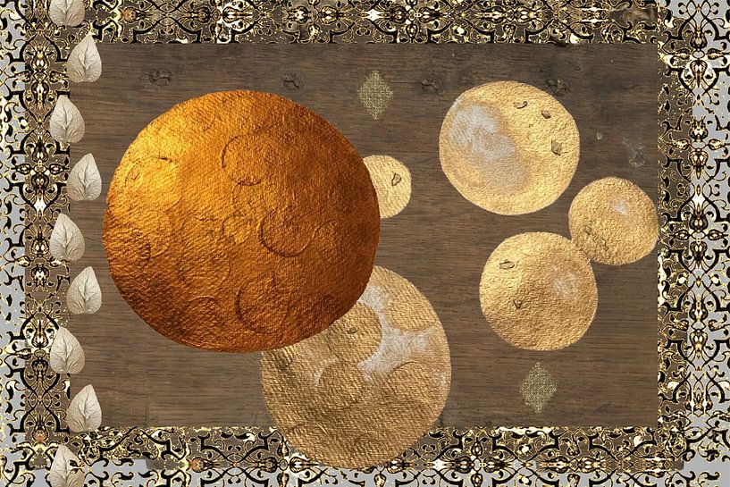 Golden and Silver Moon 1/3 by Artmotifs Eve