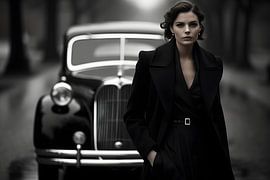 Damenportrait mit Oldtimer #2 von Skyfall