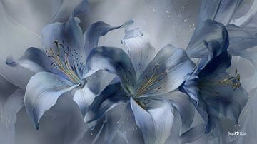 Blume in Blau von Gelissen Artworks