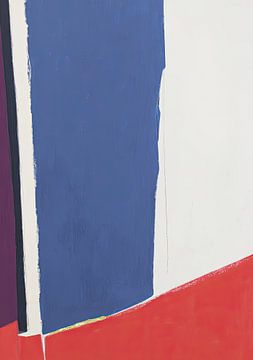 Abstraction géométrique en bleu et rouge sur Niklas Maximilian