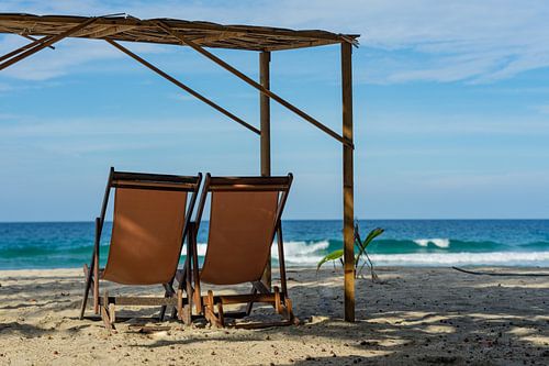 Beach chairs with sea view