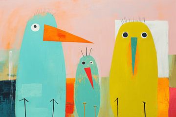 Oiseaux joyeux et colorés sur Studio Allee