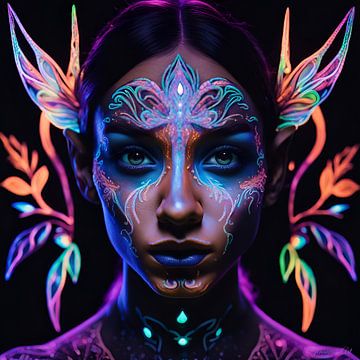 Neon/zwart licht Art of Fantasy 1 van Johanna's Art