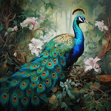 Painting Peacock by Blikvanger Schilderijen