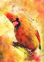 Kardinaal vogel aquarel kunst #cardinal van JBJart Justyna Jaszke thumbnail