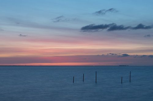 Zonsondergang Visnetten in het IJsselmeer!
