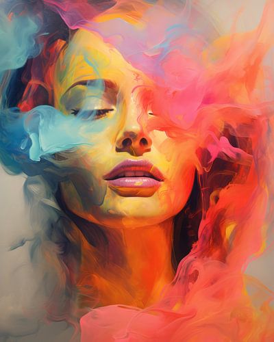 Fireworks of Feelings - colour - smoke - woman