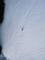 Traces dans la neige - le skieur solitaire