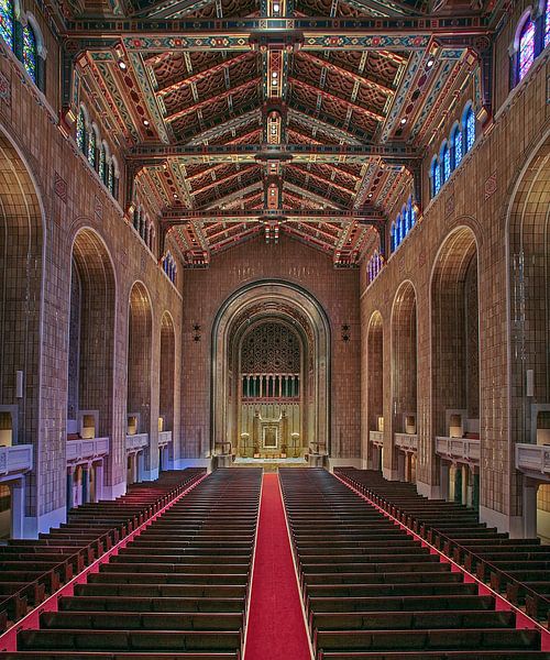 The Sanctuary of Temple Emanu-El in New York City by Laszlo Regos