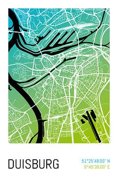 Duisburg - Stadsplattegrondontwerp Stadsplattegrond (kleurverloop) van ViaMapia