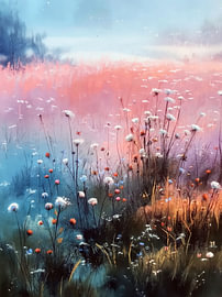 Pastel painting meadow by JBJart Justyna Jaszke