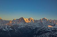 Sunset and alpenglow over the Bernese Alps
