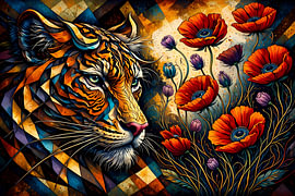 Tiger und Mohnblumen – Surrealismus