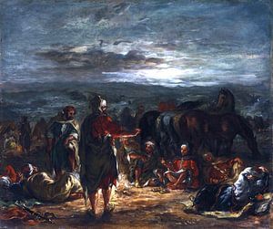 Eugène Delacroix, Ein arabisches Lager bei Nacht - 1863