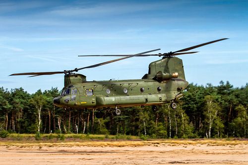 Low-flying Chinook of the Royal Netherlands Air Force
