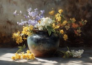 Keramikvase mit Blumen