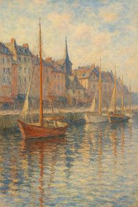 Die Gelassenheit des Hafens von Honfleur - ein von Monet inspirierter Küstenimpressionist