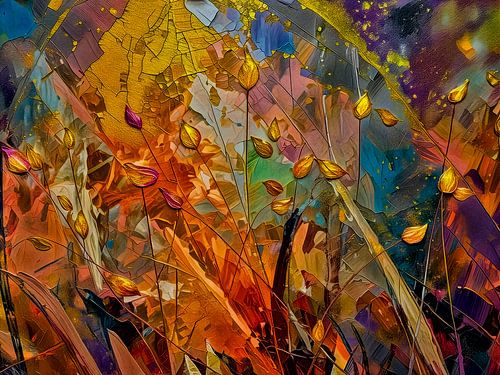 Herfst: Kleurrijk en abstract herfst schilderij