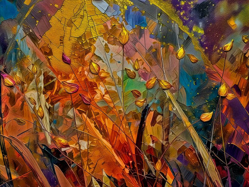 Herbst: Buntes und abstraktes Herbstbild von Studio Pieternel