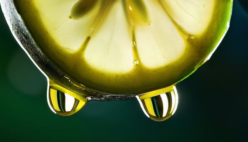 Detailed close-up of a slice of fresh fruit by Mustafa Kurnaz