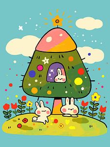 Kaninchen Lustige Illustration