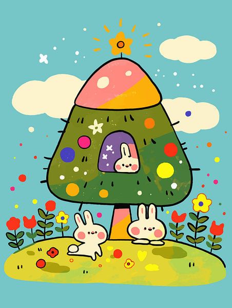 Kaninchen Lustige Illustration von MIROKKU