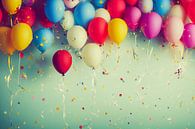 Kleurrijke Confetti met Ballonnen Kunstillustratie van Animaflora PicsStock thumbnail