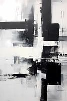 Abstract schilderij monochroom, zwart wit