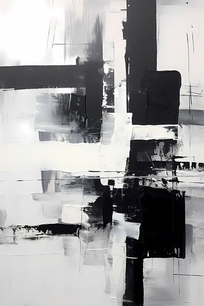 Abstract Painting Monochrome, black and white by Niphion Art
