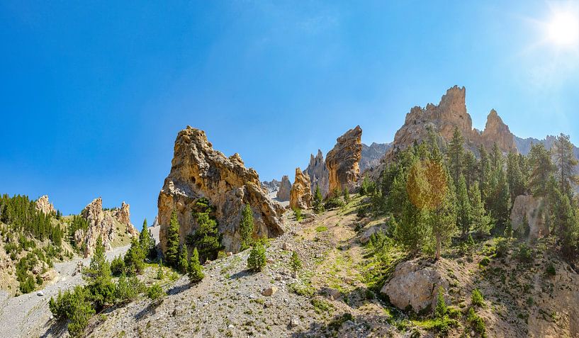 Rock formations of the Col d'Izoard, Casse Deserte , Cervières, Hautes Alpes, France by Rene van der Meer