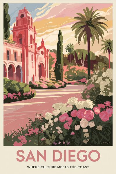 San Diego, California by Poster Art Shop